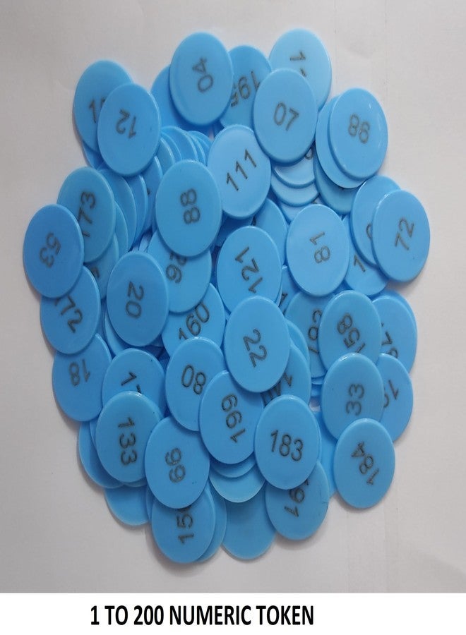 موريل عملة معدنية دائرية الشكل من البلاستيك، منقوشة بأرقام من 1 إلى 200 (31 مم)، من إنتاج شركة موريل، للاستخدام في المتاجر، وألعاب الطاولة، والمنازل، والمدارس، وغيرها. (لون أزرق)، ضمان طباعة مدى الحياة. - Image 2